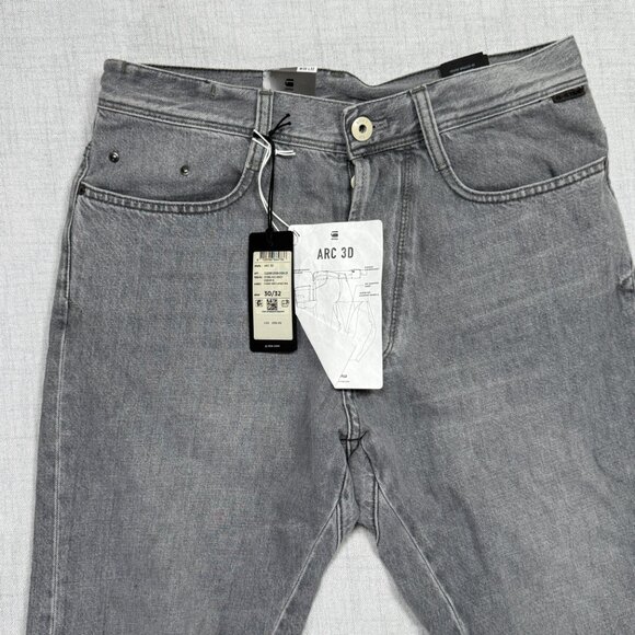 G-Star RAW Jeans ARC 3D Slim Tapered Faded Grey Denim Cotton Blend 30x32 NWT - Picture 2 of 16
